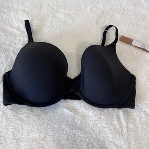 Skims Women's Fits Everybody T-Shirt Demi Bra Onyx Black 34D BR-UWR-2294 NWT